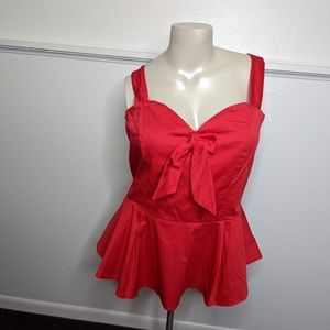 ASOS curve women's red blouse top zippered size 16